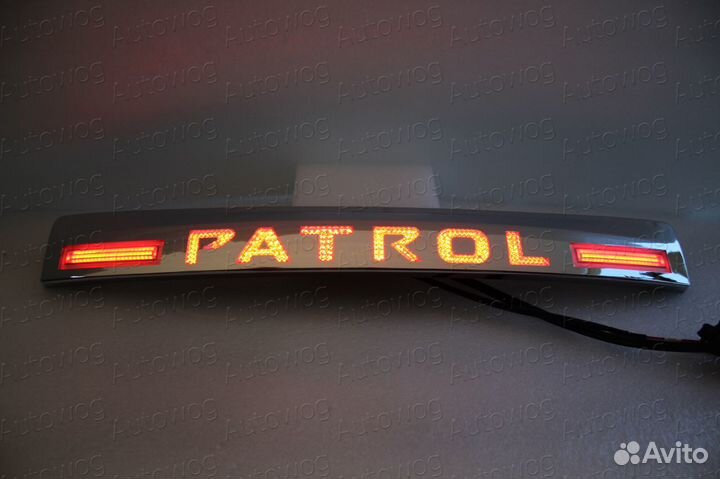 Планка Patrol Y62 над задним номером, хром, с подс