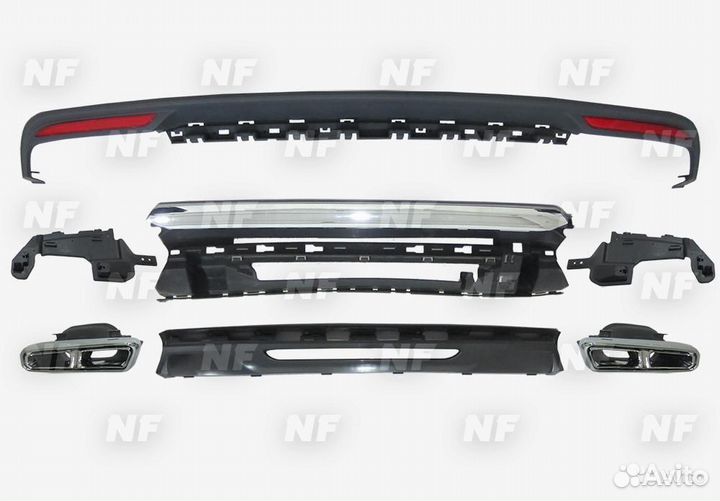 Диффузор с насадками 65 AMG Mercedes W222