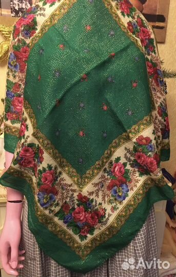 Шаль павлопосад,винтаж, 60-е годы