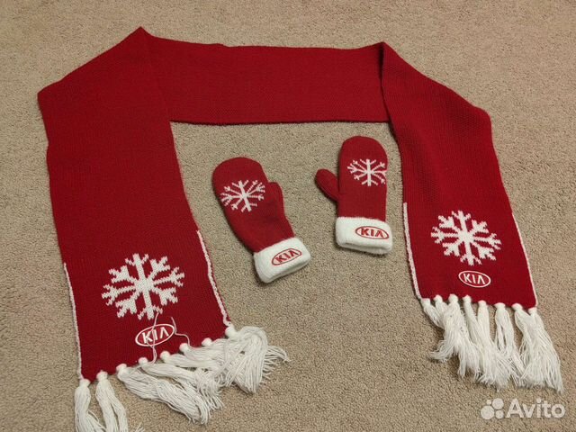 Новые Шарф и варежки KIA