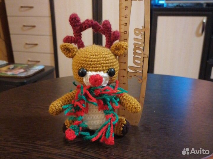 Игрушка вязаная. Олененок