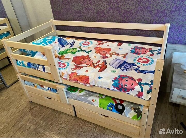 Выкатная кровать Софа без покраски 170/160х80