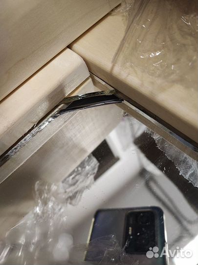 Зеркало квадратное, большое с полкой и 3 крючками