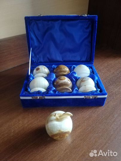 Набор Рюмок из камня Оникс + Яблоко