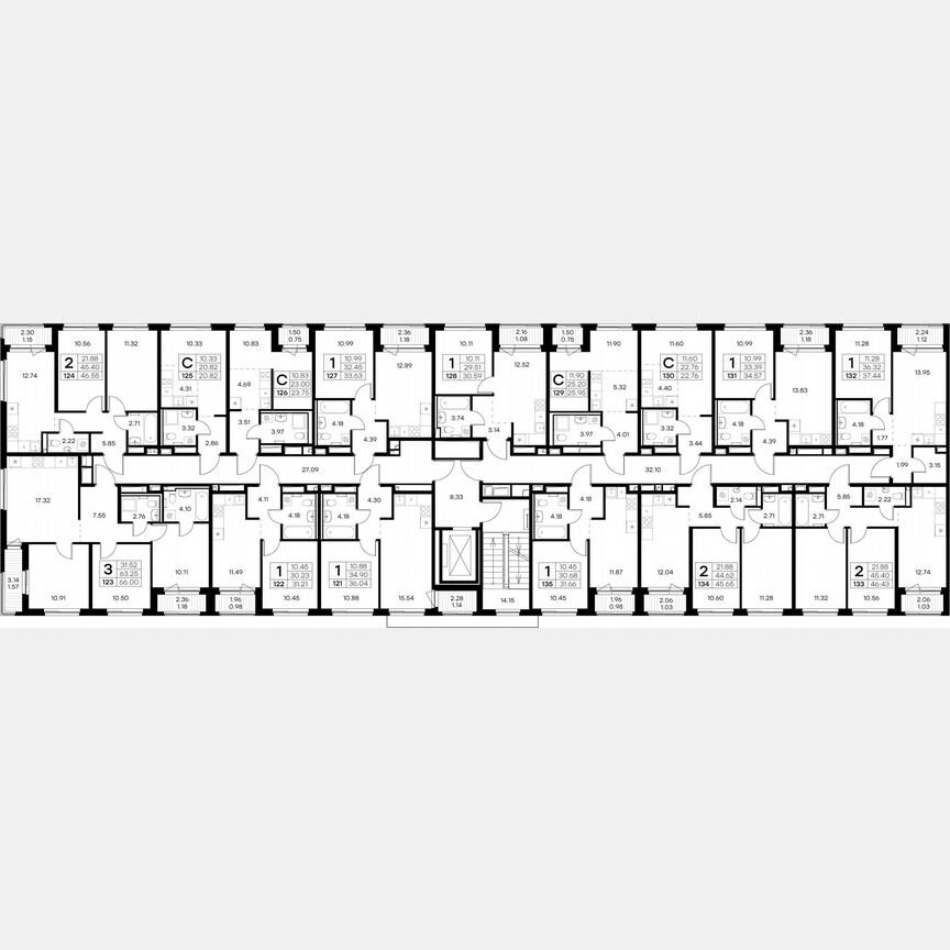 2-к. квартира, 46,4 м², 9/9 эт.