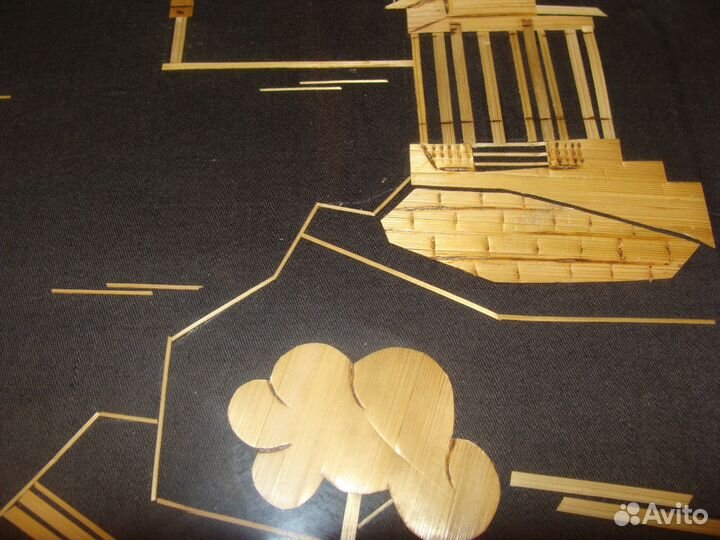 Картина - панно из соломки СССР