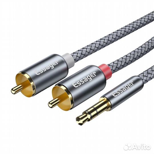 Кабель Essager 3,5 мм mini Jack 2 RCA Aux 5 метров
