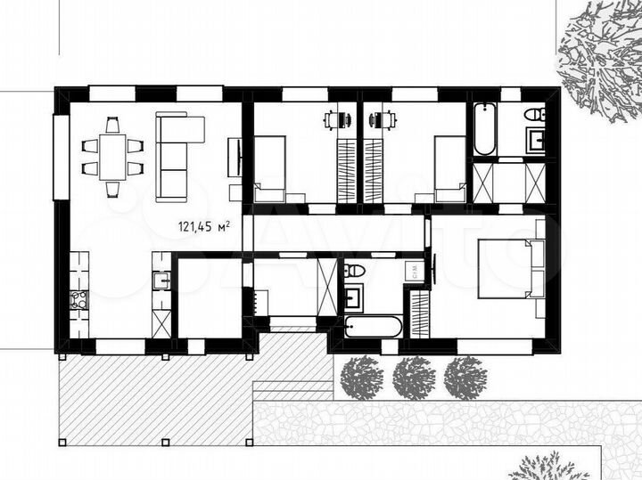 Коттедж 121 м² на участке 7 сот.