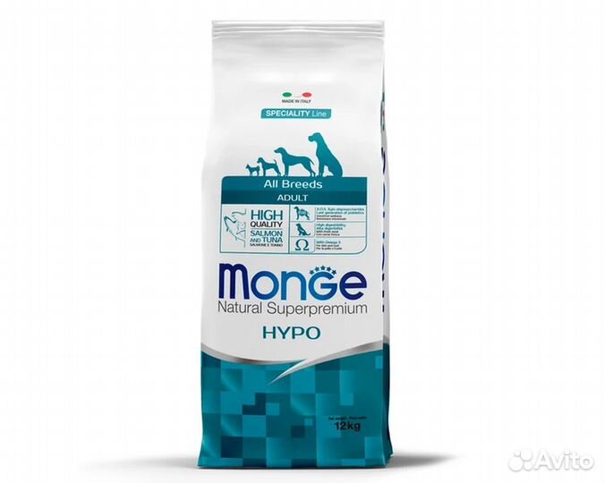 Корм Monge Dog для собак, гипоаллергенный, 12кг