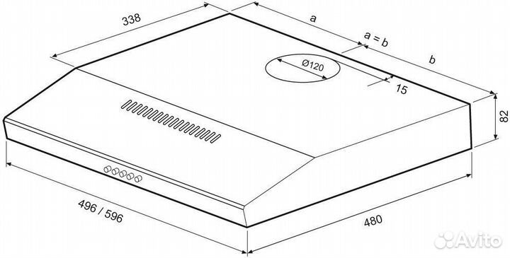 Вытяжка кухонная krona ermina 500 inox pb
