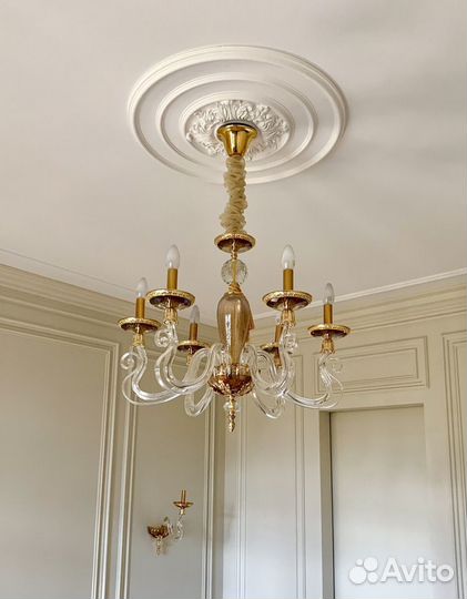 Люстра потолочная и 2 бра Италия новые