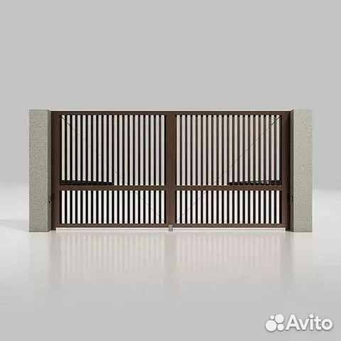 Уличные распашные ворота нержавеющие