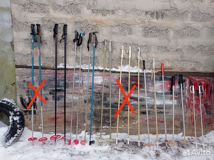Палки лыжные алюминевые советские, длина 75- 140см