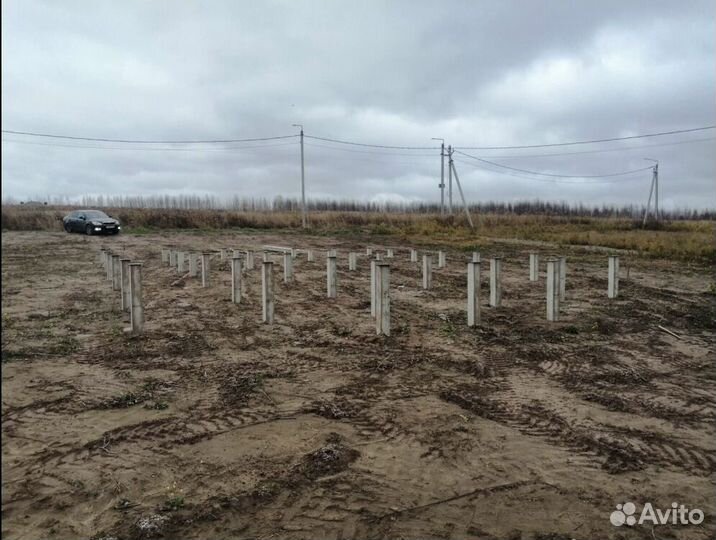 Забивка свай в Борино. Забивной свайный фундамент