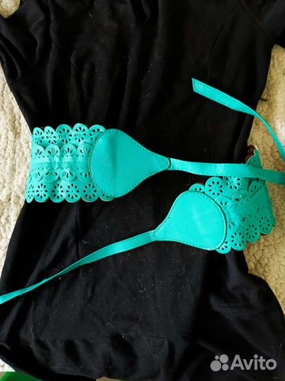 Пояс двусторонний бирюза