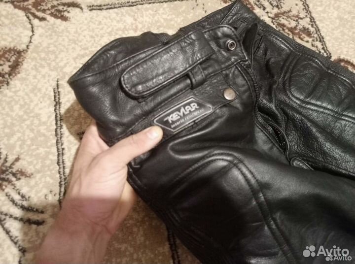 Мотобрюки кожаные