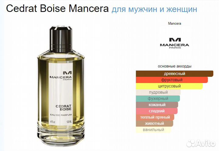 Mancera Cedrat Boise 120 мл (Оригинал)