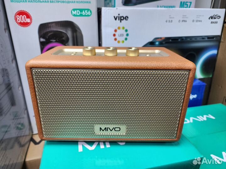 Колонка блютуз mivo m 45 ретро дизайн коричневый
