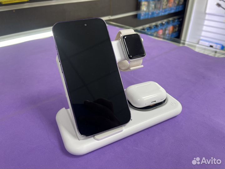 Беспроводная зарядная станция на 3 устройства