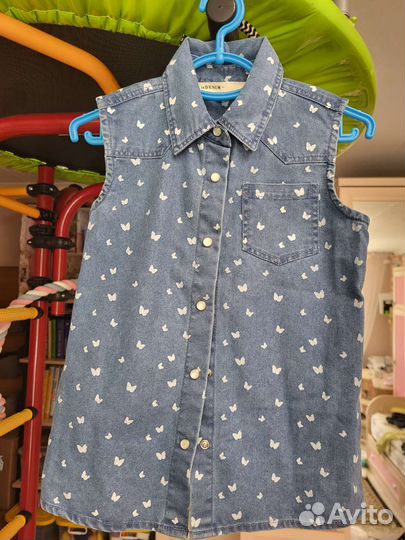 Джинсовая рубашка девочке