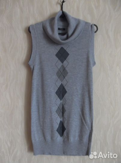 Удлиненный джемпер. Брюки серые