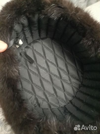 Шапка-обманка мужская из черной ондатры