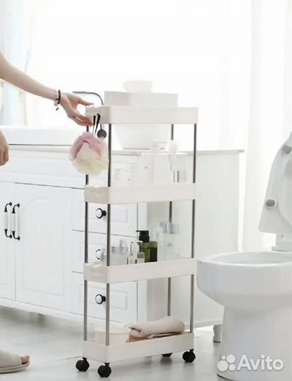 Этажерка на колесиках узкая новая