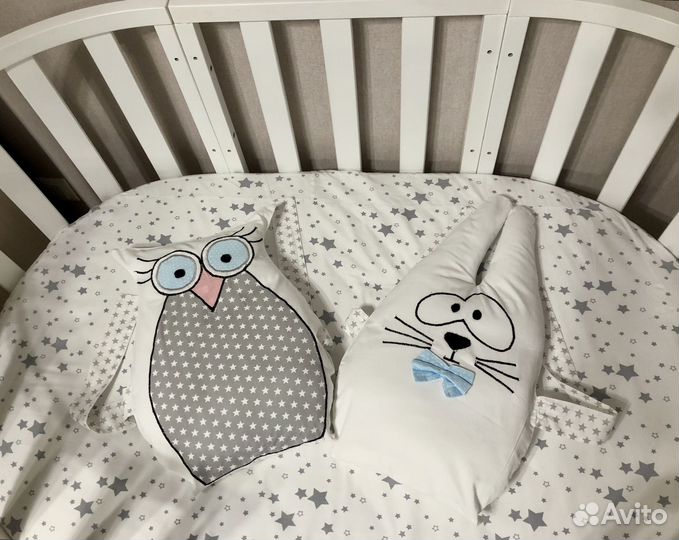 Набор в круглую детскую кроватку, балдахин