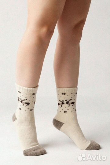 Теплые носки из Монголии с оленями