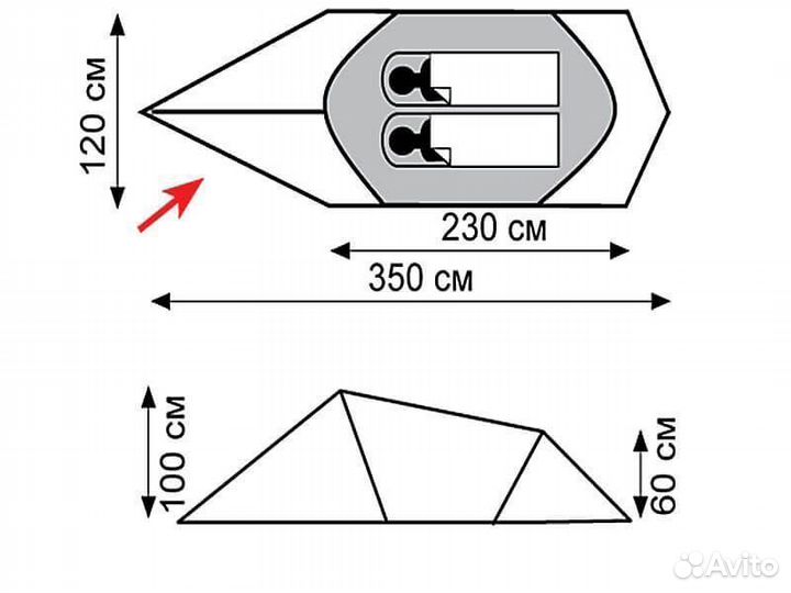 Палатка Tramp Bike 2 v2 (зеленая и серая)