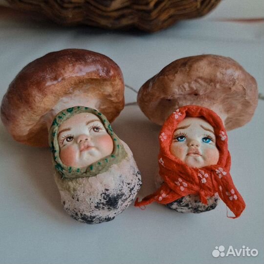 Ватные игрушки, грибочки детки