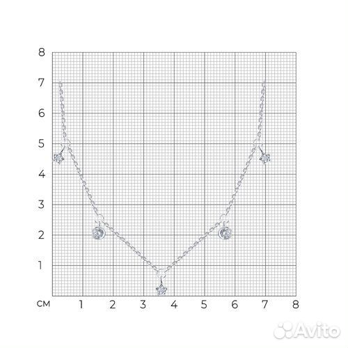 Колье sokolov из серебра, 94071206, р.40\45