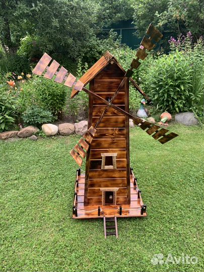 Мельница садовая, мост декоративный