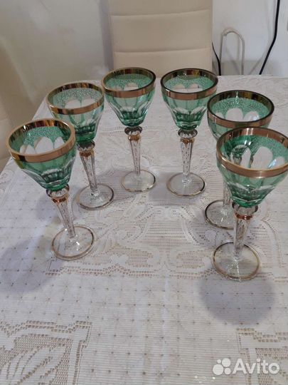 Фужеры Чешский цветной хрусталь