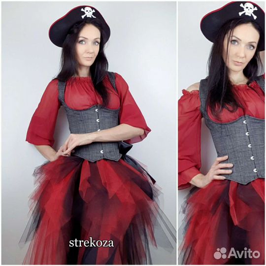 Костюм пиратки женский новый маскарадный