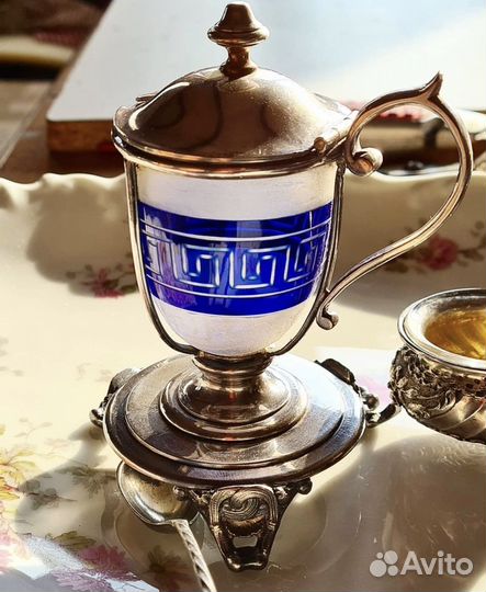 Антикварная баночка, серебрение, Франция