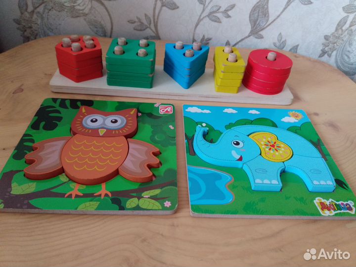 Развивающие игрушки, сортер, пазлы