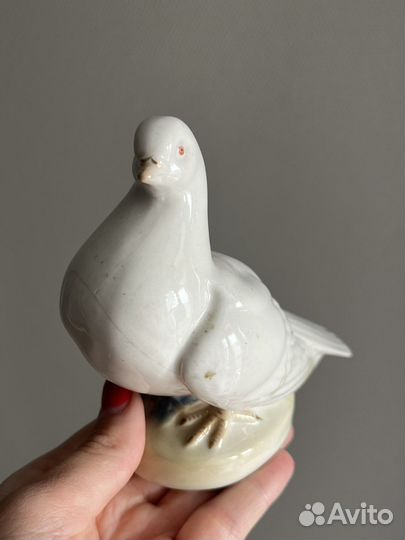 Статуэтка старая гжель голубь