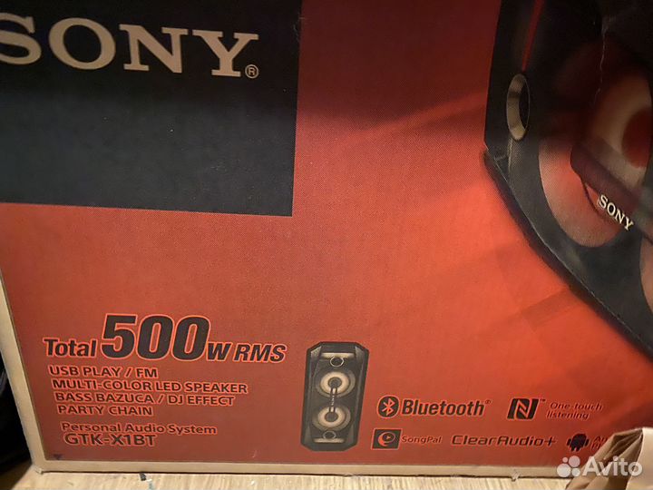 Портативная акустика Sony GTK-X1BT 500. Новая