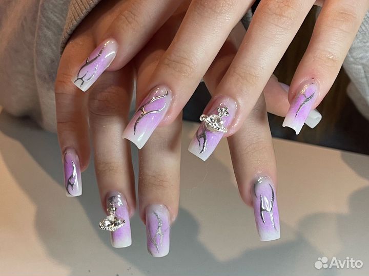 Наращивание ногтей, крейзи маникюр