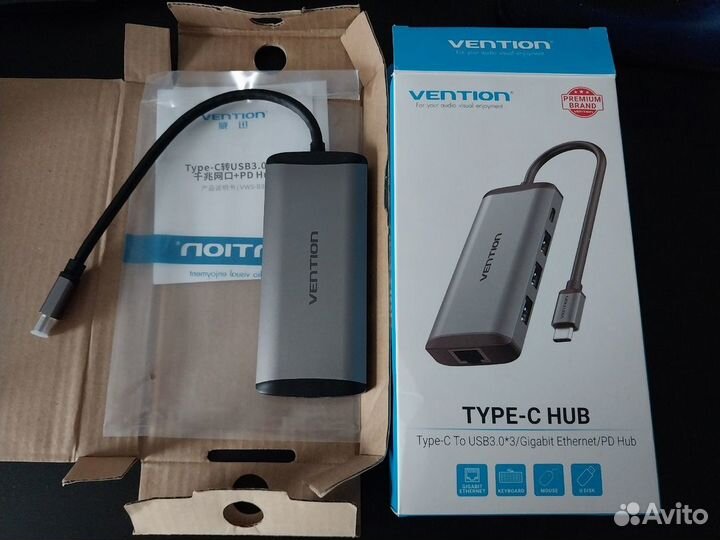 Сетевая карта Type-c HUB Vention