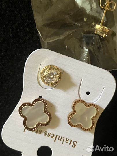Серьги клевер Ван Клиф, новые