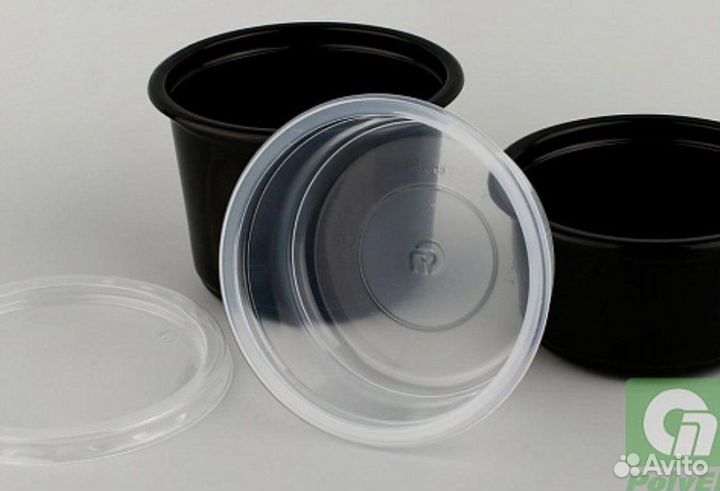 Круглые пластиковые контейнеры для еды