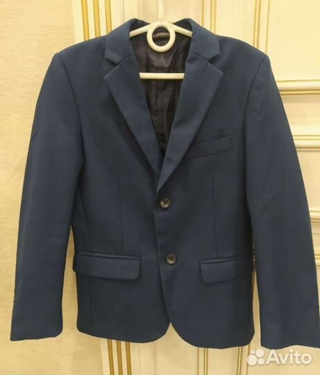 Синий костюм (пиджак+брюки) 128- 134