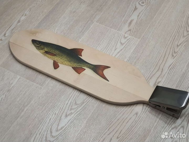 Разделочная доска дерево с зажимом, рисунком новая