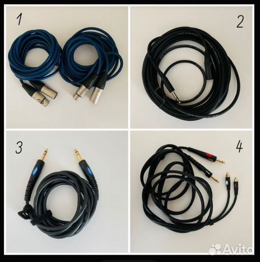 Продам профессиональный кабель XLR, Jack, RCA