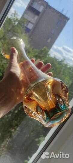 Ваза цветное гутное стеклоЧехия, СССР