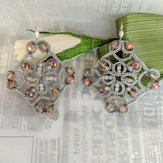 Серьги, ручная работа