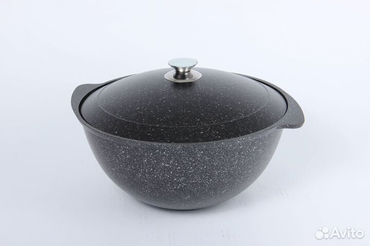 Казан для плова 7л, ап (темный мрамор) Kukmara