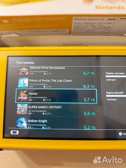 Новый прошит Nintendo switch lite 128гб
